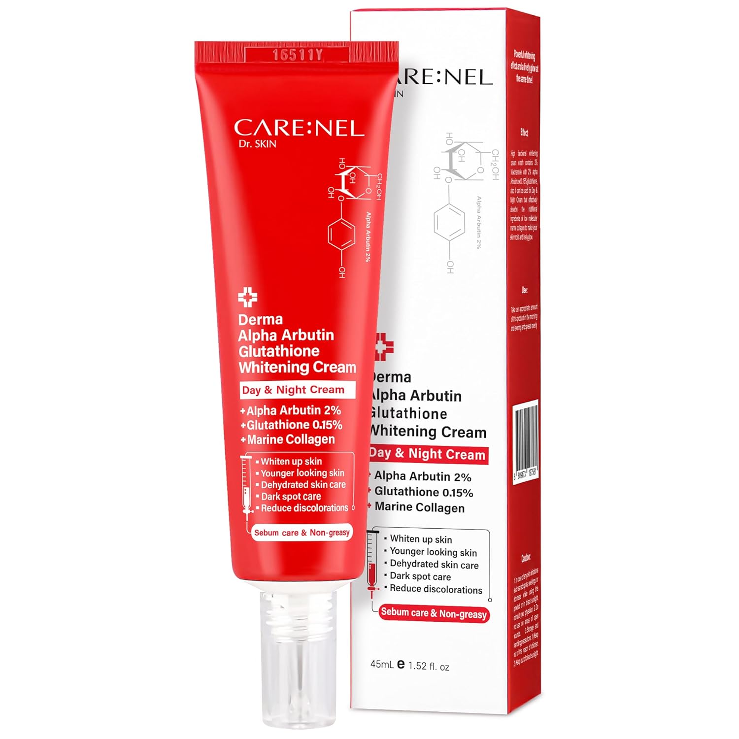 Care:Nel Derma Alpha Arbutin Glutathione Whitening Cream 45ml